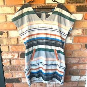 Anthropologie The Odells Striped Button Back boho dress